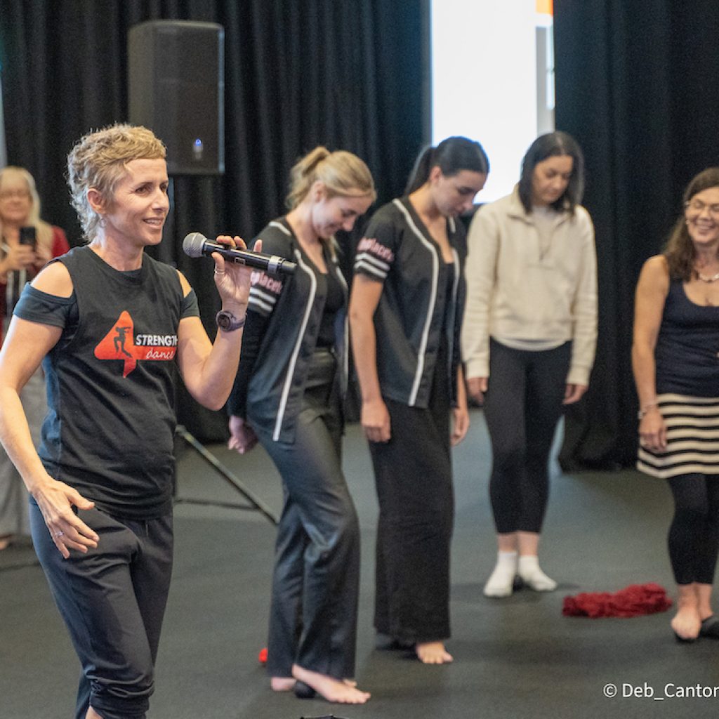 Sally Harrison teaching at Victorian Dance Festival. Photo by Deb Cantoni Photography.